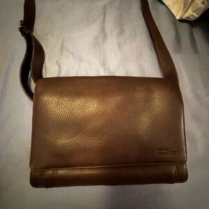 Derek Alexander brown leather crossbody organizer purse - Navajo Classic Flap